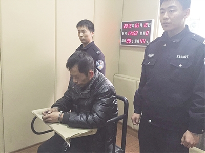 審訊時(shí)，犯罪嫌疑人后悔不已。